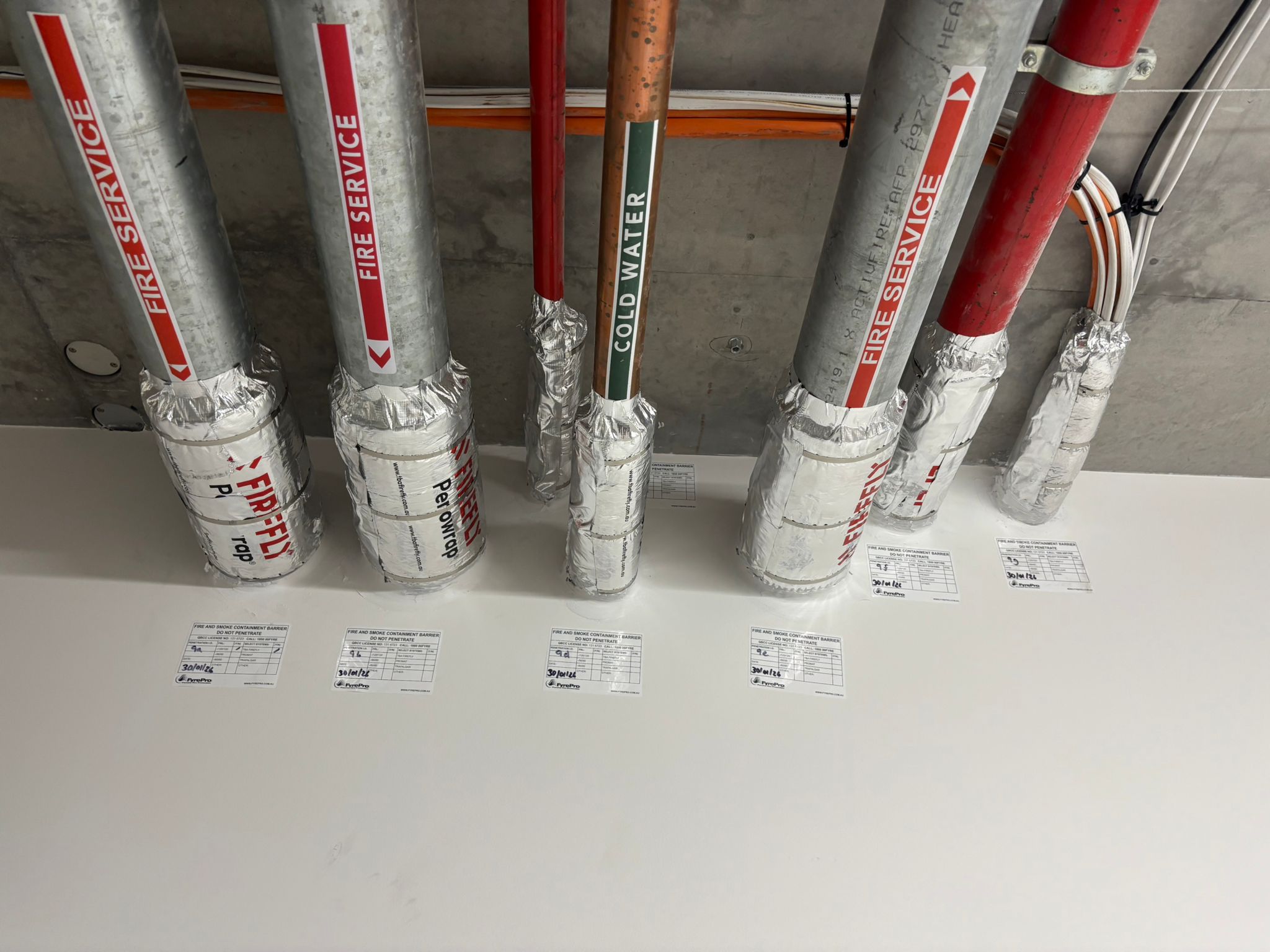 Cable tray penetrations through fire-rated floor